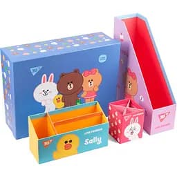 Настільний органайзер у наборі Yes Line Friends, картон, 4 предмети, різнобарвний (450104)