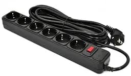 Сетевой фильтр 5,0 м, 3*1,5 мм² (SP-1655) 6 розеток BLACK (EXT-PN-SP-1665)