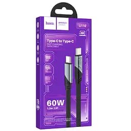 Дата кабель Hoco U119 Machine charging data Type-C to Type-C 60W (1.2m) Black - мініатюра 5