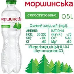 Упаковка мінеральної води Моршинська слабогазована 6 л (0.5 л x 12 шт.) - мініатюра 4