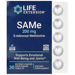 Аминокислота Life Extension SAMe 200 mg, 30 таблеток