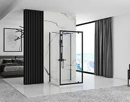 Душова кабіна Rea Rapid Swing 70x90 black REA-KPL-009947, Чорний матовий, Універсальна, прозрачний, Чорний матовий - мініатюра 2