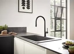 Змішувач Hansgrohe Talis 210 2jet кухонний з витяжним виливом Sbox 72801670 Black Matt Чорний матовий - мініатюра 3