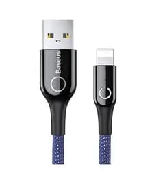 Кабель Baseus C-shaped Light Intelligent power-off Cable Lightning – USB 2.4A 1m CALCD-03 Blue