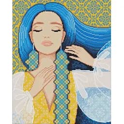 Алмазная мозаика Ideyka Изысканная украинка mosyakart на подрамнике 40х50 см (AMO7660)