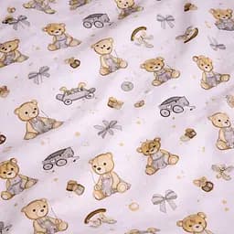 Комплект постільної білизни MirSon Ranforce Elite Little Teddy gray 220x240 см (2200012568712) - мініатюра 4