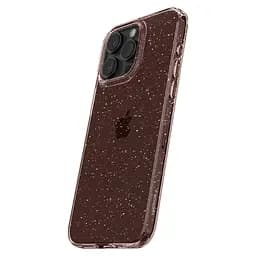 Прозорий чохол з блискітками Spigen Liquid Crystal Glitter для Iphone 15 Pro (6.1") Rose Quartz ACS06702 - мініатюра 2