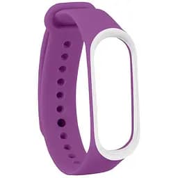 Ремешок Uwatch Double Color Replacement Silicone Band For Xiaomi Mi Band 3/4 Purple/White Line