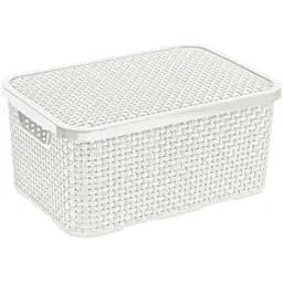 Ящик для зберігання BranQ Rattan з кришкою 7 л білий (1722.2)