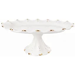 Фруктовниця овальна на ніжці Lefard, 30,5 см, білий із золотим (946-004)