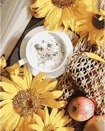 Набор для росписи по номерам Напиток у подсолнухов, Strateg, 40x50 см, GS1360