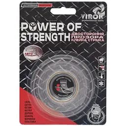 Стрічка клейка автомобільна двостороння Virok Power of strength 19мм х 5м прозора (23V107)
