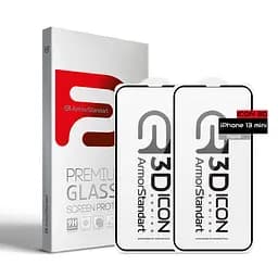 Захисне 3D скло для Apple iPhone 13 mini, Icon 3D, загартоване, 9H, загартоване скло, повне проклеювання, протиударне, глянсове з олеофобним покриттям, на весь екран, сумісне з чохлами, проста установка, ArmorStandart (ARM62765)
