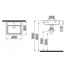 Раковина Idevit Halley 38x45 0101-4385, Білий - мініатюра 2