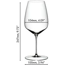 Келих для червоного вина Riedel Veloce Cabernet 825 мл набір 2 шт. прозорий (6330/0) - мініатюра 4