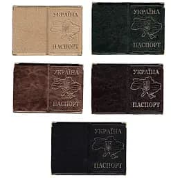 Обложка кожзам на паспорт Карта 52838, тиснение золотом МИКС