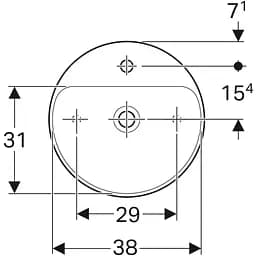 Раковина Geberit VariForm 45 500.770.01.2, Білий - мініатюра 3