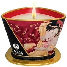 Масажна свічка Shunga Massage Candle Sparkling Strawberry Wine з афродизіаками 170 мл