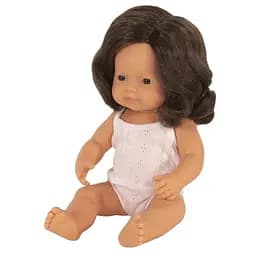 Лялька-пупс анатомічна Miniland дівчинка-шатенка, в білизні, 38 см (31180)