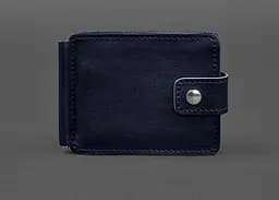 Кожаное портмоне 13.1 зажим с хлястиком синий краст