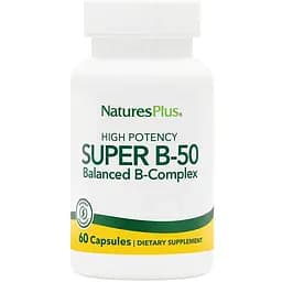 Вітаміни та мінерали Natures Plus Super B-50, 60 вегакапсул