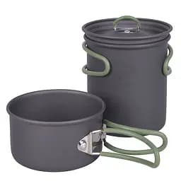 Набір посуду Bo-Camp Explorer 2 Pieces Hard Anodized Anthracite/Green (2200240), Сірий