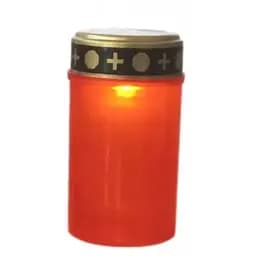 Свічка світлодіодна OldBro сонячна з ефектом мерехтіння полум’я водостійка для вшанування пам’яті без батарейок червона