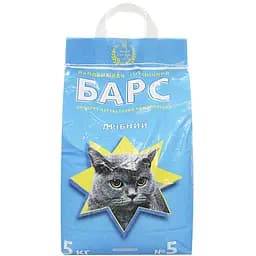 Наповнювач для котячих туалетів бентонітовий Барс № 5 дрібний з ароматом лаванди синій 5 кг