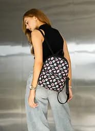 Жіночий рюкзак Sambag Brix KQH чорний принт "Cake" 29 х 22 х 10 см (11321736)