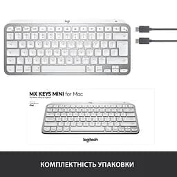 Клавіатура Logitech MX Keys Mini For Mac Wireless Illuminated Pale Grey (920-010526) - мініатюра 4