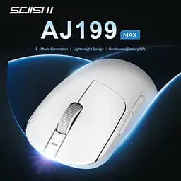 Ігрова бездротова мишка SEJISHI AJ199 MAX / Сенсор PAW 3395 / Три режими підключення / 26000 DPI / White - мініатюра 3