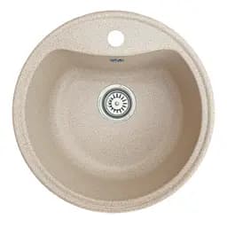 Кухонная мойка из искусственного камня круглая WiZ №8 500х500 мм (Бежевая)