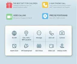 Смарт годинник-телефон дитячі Wonlex KT36 Original з відеодзвінком WI-FI GPS SIM-карта Blue (18346) - мініатюра 5