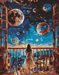 Набор с алмазной мозаикой Мечтательная ночь Ideyka AMO8077, 40x50 см