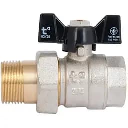 Кран шаровой Thermo Alliance "Американка" Base 3/4" ВЗ прямой, PN40, бабочка SD221W20