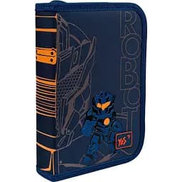 Пенал Yes Fighter HP-04 твердый одинарный с двумя клапанами синий (533591)