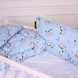 Набір дитячий MirSon зима Kids Time 20-0037 Cute blue zebra 110x140 см бавовна: ковдра з подушкою (2200009671210) - мініатюра 2