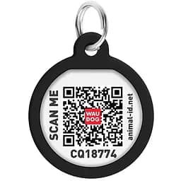 Адресник для собак і котів Waudog Smart ID з QR паспортом Леопард металевий 25 мм (225-4066) - мініатюра 3