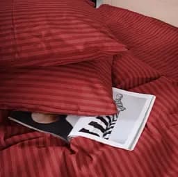 Комплект постільної білизни MirSon Бязь Stripe Red 175х210 см червоний (2200010364897) - мініатюра 4