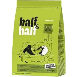 Сухий корм Half&Half для котів із чутливим травленням з індичкою 300 г