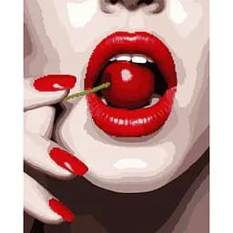 Картина по номерам с алмазной мозаикой Santi Вишневые уста 40х50 см (954881)