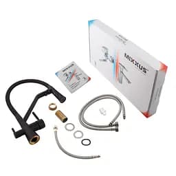 Змішувач для кухні Mixxus Premium Magnet 021 Black з гнучким виливом MI6974 Чорний матовий - мініатюра 5