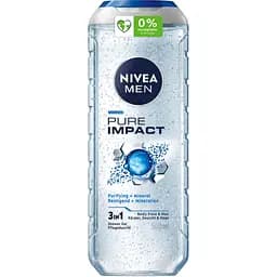 Гель для душу Nivea Men Pure Impact 3 в 1 для тіла, обличчя та волосся 500 мл (4005900054319)