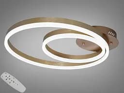 Стельова LED-люстра Diasha золота 2 кільця 58 Вт димер
