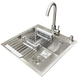 Комплект мийка + змішувач Romzha Arta Carbon U-450 (A)