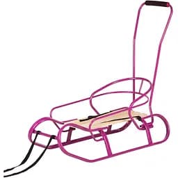 Санки Vitan Експрес зі спинкою та ручкою фуксiя (7315)