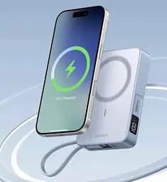 Магнітний павербанк Ugreen PB594 з бездротовою MagSafe зарядкою блакитний 30W 10000 мАч - мініатюра 3