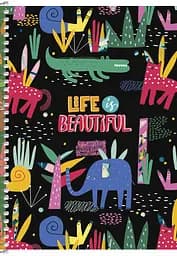 Тетрадь для записей Student А5, в клеточку, спираль, 80 л., Тропические животные (A5-SC-080-6081K)