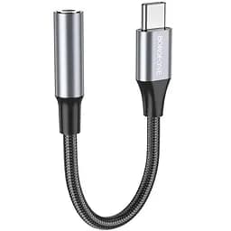 Переходник Borofone BV16 Type-C to 3.5 mm - аудиоконвертер адаптер серый