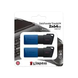USB флеш накопичувач Kingston 2x64GB DataTraveler Exodia M Black/Blue USB 3.2 (DTXM/64GB-2P) - мініатюра 6